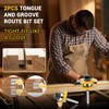 Junreox 2PCS Tongue and Groove Router Bit Set, 3rd Gen.