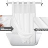 Extra Long No Hook Slub Textured Shower Curtain with Snap-in
