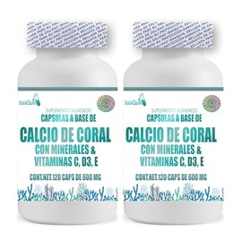 DUO de Calcio de Coral con Vitaminas & Minerales 120 capsulas de 600 mg c/u
