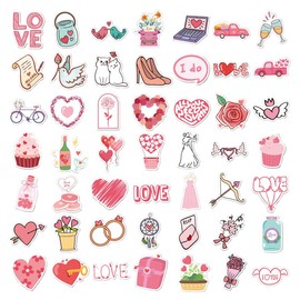 100Pcs Love Sticker for Kids, Vinyl Stickers Kids Waterproof Stickers for Valentine's Day Water Bottles Laptop Party Classroom Decor