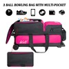 WOLT 3 Ball Bowling Bags with Wheels, 3 Ball Roller