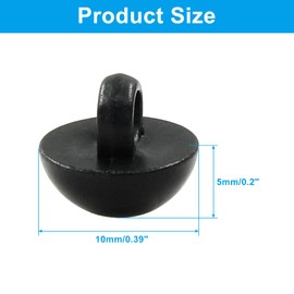 Dijedev 100Pcs Black Plastic Safety Eyes, 10mm/0.39" DIY Craft Eyes Type Mushroom Domed Round Buttons, Sewing Craft Eyes for Doll Animal Stuffed Toys, Handmade Decorations, Shirts, Skirts, Coat