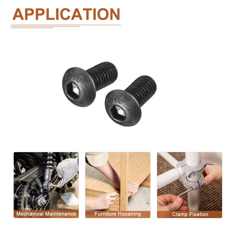 DTGN M8-1.25x16mm Button Head Socket Cap Screws - 10Pack -