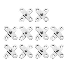 sourcing map 10Pcs 360 Degree Rotating Pivot Hinges, 57 x 16.3mm Stainless Steel Centre Shaft Concealed Hidden Hinge for Home Kitchen Swinging Cabinet Doors, Silver