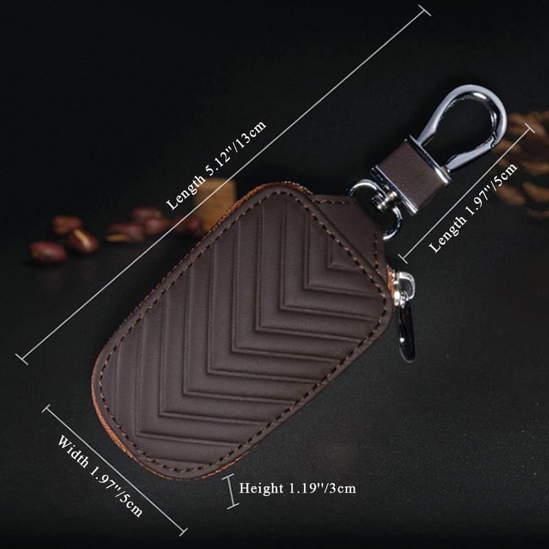 Leather Car Key Fob Cover, Key Case for Keychain Car
