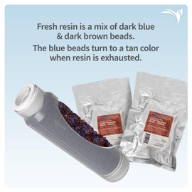 Aquatic Life Color-Changing DI Resin Refill Bags with Refillable 10” Water Filter Cartridge for Reverse Osmosis Deionization RODI System Units
