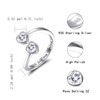Sterling Silver Heart Cubic Zirconia Adjustable Ring Always Mother/Daughter/Sister Forever