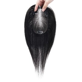 YOYO Partial Wig, Breathable, 100% Human Hair Permeable, Bangs, Wig, Hand Planted, Natural Ladies, Hairpiece, Real Skin, Thin Hair, Hide Gray Hair, Summer, Wig Net Size 3.5 x 5.5 inches (9 x 14 cm),