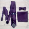 KissTies Mens Satin Necktie Grape Plum Purple Solid Tie +