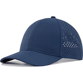 KFQHBQ Men's Adjustable Baseball Cap(M,L,XL,XXL), Water Resistant Laser Cut Snapback Mesh Hat-Navy Blue