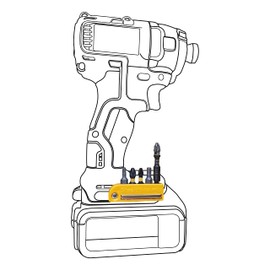 StealthMounts Yellow Dewalt XR & Flexvolt Magnetic Bit Holder | Drill Bit Organiser | Perfect Bit Holder for Dewalt XR & Flexvolt Drills and Impacts (2 Pack)