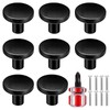 saerryor 8Pcs Cabinet Knobs,30mm Black Cupboard Round Drawer Kitchen Door