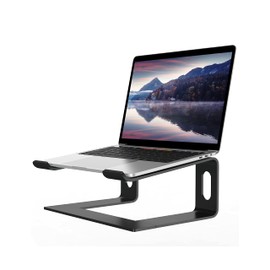 ALASHI Laptop Stand for Desk, Aluminum Computer Riser, Ergonomic Notebook Holder, Detachable Metal Laptops Elevator, PC Cooling Mount Support 10 to 15.6 Inches Notebook, Black