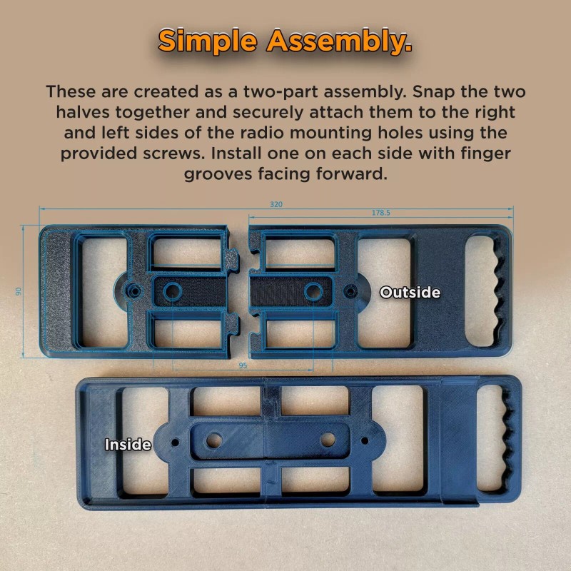 MakeIt3D Carry Handles for YAESU FT-710 FIELD and FT-710 AESS