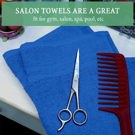 STF Linen Hand Towels (Pack of 24) Navy Blue Economy Towels Salon Towels - 100% Cotton Spa Towels – 16 x 27 Inches Highly Absorbable, Facial Towels Gym Towels, Hair Towels Face Towels Bulk