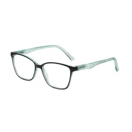 Calabria Lulu LR81 Cateye Eyeglasses Frame Black on Teal Green Crystal Women Clear Demo Lens Glasses Trendy No Magnification