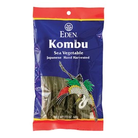 Eden Kombu, Wild Japanese Hand Harvested Sea Vegetable, Hokkaido, Dashi, Seaweed, 2.1 Oz (6-Pack)