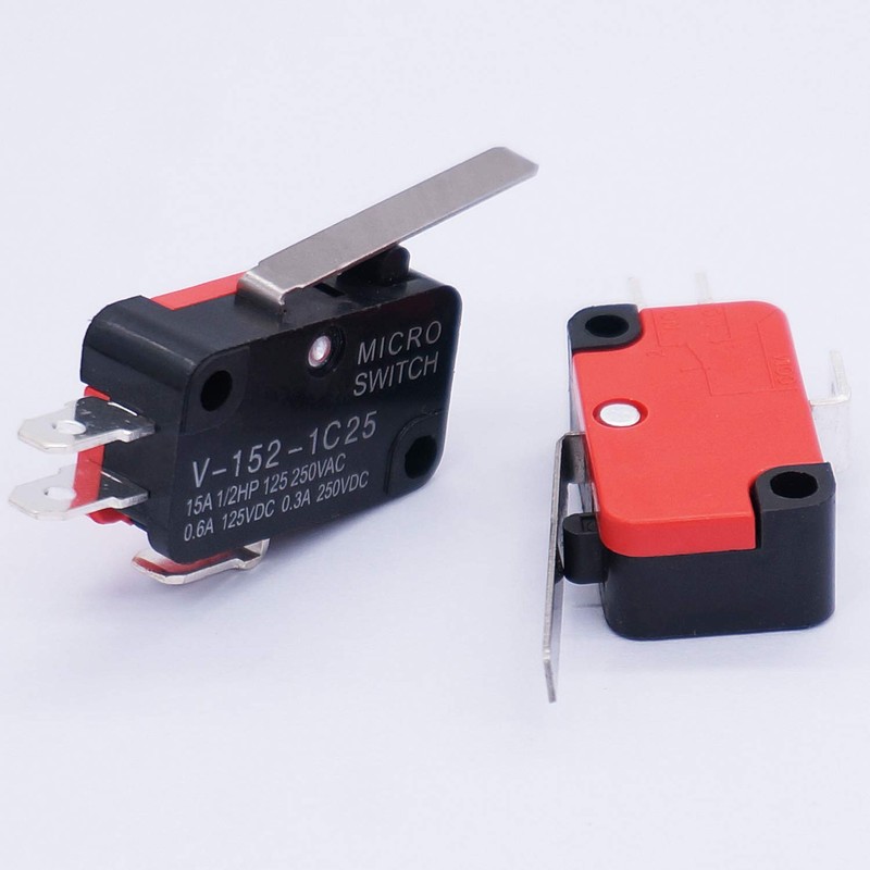 Twidec/6Pcs Micro Limit Switch Short Straight Hinge Lever Arm SPDT
