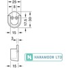 Pack of 2 White Rail End Supports for Oval Wardrobe