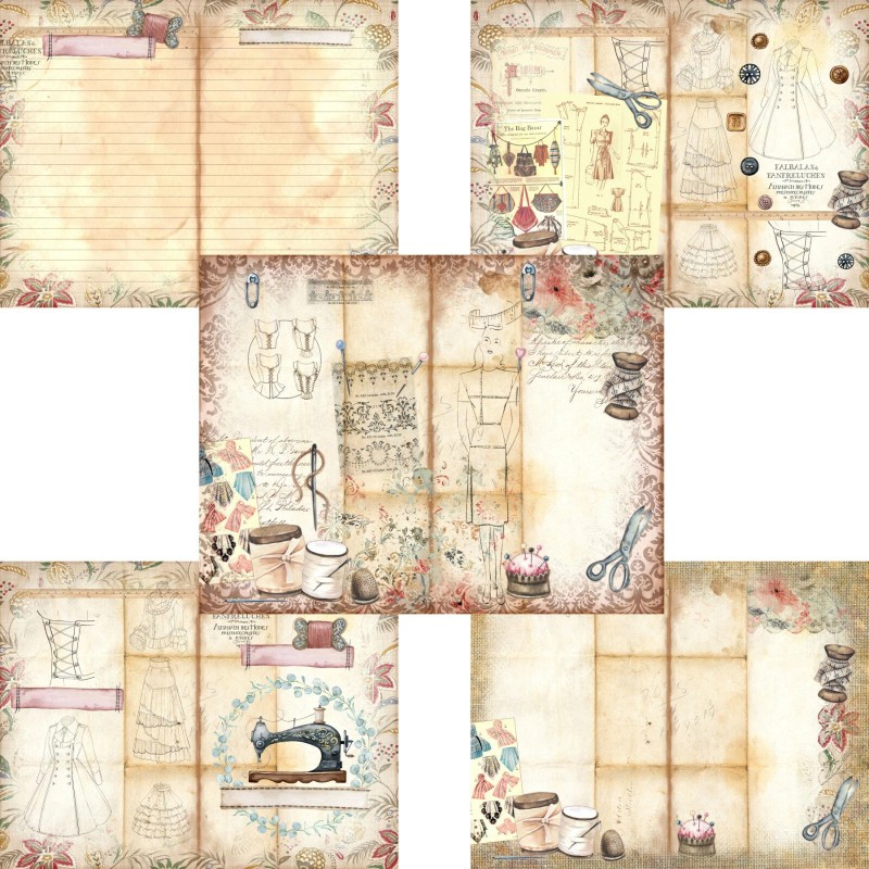 EZscrapbooks Vintage Sewing Journal Pages - EZ Journal - 7377