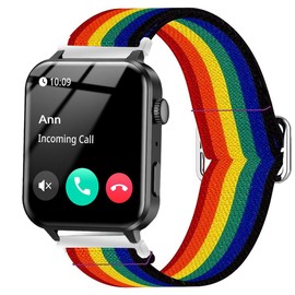 Compatible with IOWODO R30 Pro Bands, Lamshaw 20mm Stretch Elastics Adjustable Strap Compatible with IOWODO R30 Pro / TOUCHELEX Gaea Series K802 1.28 Smart Watch / RLQA 54 1.83" Smart Watch (Dark