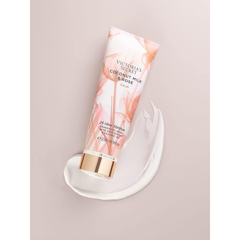 Loción corporal hidratante de leche de coco y rosas