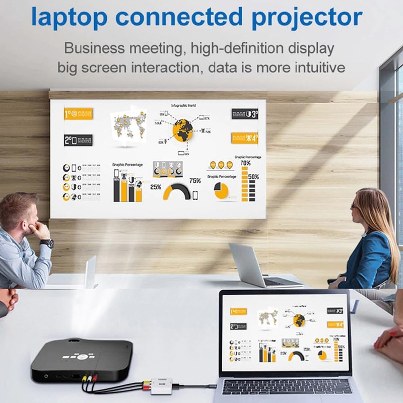 HDMI to AV Converter Output Digital to RCA Audio/Video Input