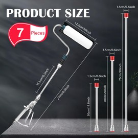 Threlaco 7 Pcs Airless Paint Sprayer Roller Inner Feed Set for High Pressure Airless Spray Gun with Wall Brush Self Priming Paint Roller 11.8 19.7 29.5 Extension Pole