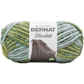 Bernat Blanket Big Ball Forest Sage 161110-10869 (2-Skeins - Same Dye Lot) Weight S Bulky #6 Polyester Yarn for Crocheting and Knitting - Bundle with 1 Artsiga Crafts Project Bag