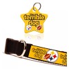 Handmade PITTSBURGH STEELERS TERRIBLE DOG COLLAR & ID TAG -