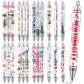 Wxiben New York Ballpoint Pens - 24PCS New York Souvenirs City Travel Pens Set NYC City Souvenirs I Love NY Gifts Pen Retractable USA Themed Ballpoint Pens for Office School Supplies Traveler Gift