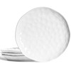 HOMBENE White Dinner Plates Set of 4, 10.5 inch Porcelain