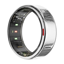 POBOVi Smart Ring with Wireless Charging Case, Size First with Sizing Kit, Activity & Sleep/Stress/Heart Rate/Blood Oxygen Monitor No Subscription Compatible with iOS & Android (Silver,Size 11)