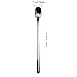 Latte Macchiato Coffee Spoon Set, YFWOOD 8 Pieces, Long Handle Spoon, 8.07"/20.5CM, Ice Cream Sundae Spoon, Tea Spoon, Dessert Spoon