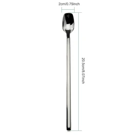 Latte Macchiato Coffee Spoon Set, YFWOOD 8 Pieces, Long Handle Spoon, 8.07"/20.5CM, Ice Cream Sundae Spoon, Tea Spoon, Dessert Spoon