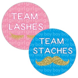 80 Gender Reveal Stickers for Party Invitations and Voting Games, Team Boy and Team Girl Labels for Reveal Parties and Baby Showers, 2 Inches.