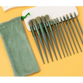 Travel Makeup Brush Set Pore Perfecting Brush Portable Makeup Pouch Included Makeup Brush Foundation Brush - Green / 여행용 메이크업 브러쉬 세트 모공완벽 브러쉬 휴대용 메이크업 파우치 포함 메이크업브러쉬 파데브러쉬 - 그린