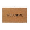 Rugsmith Black Machine Tufted Welcome Paw Doormat, 18"x30"