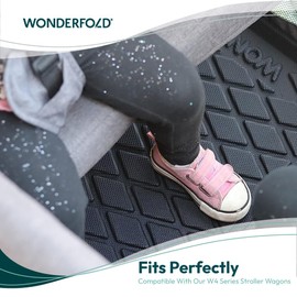 WONDERFOLD All Weather Mat W4 Stroller Wagon Accessory Made from TPE to Protect Wagon from Dirt and Water (Fits Only W4 Models) - 33.5” Length x 20.5” Width x .75” Height