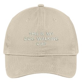 Trendy Apparel Shop This is My Dog Walking Cap Embroidered Cap Premium Cotton Dad Hat - Stone