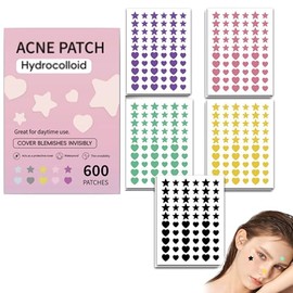 600 Piezas Lindos Parches para,parches hidrocoloides para acn,pimple patch star,Pimple Patch Mltiples formas,Para Todos Los Tipos de Piel.            