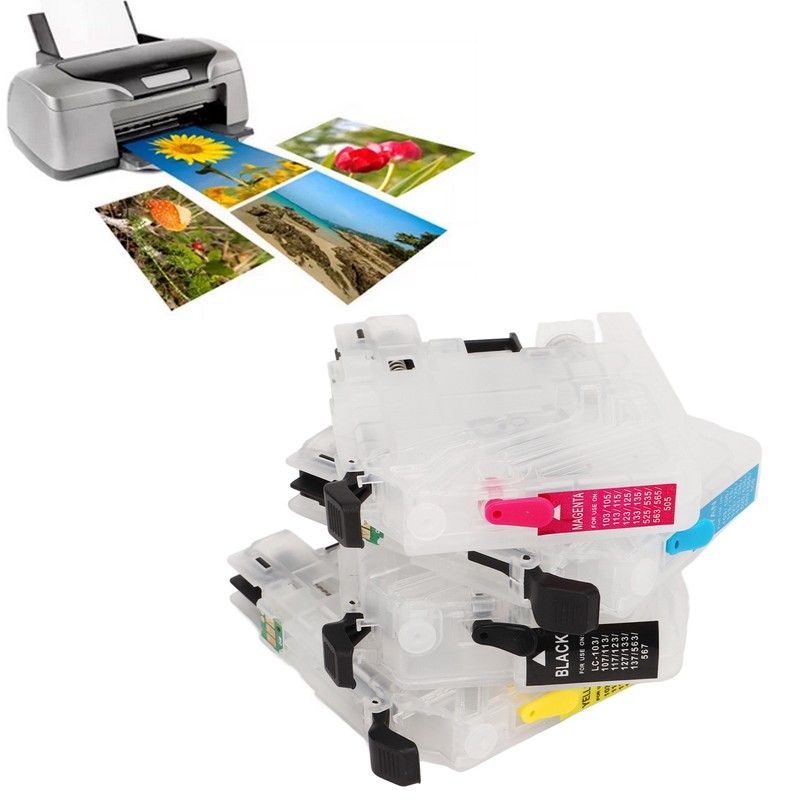 Ink Cartridges Compatible Refill Replacement With Permanent Chip 4 Colors