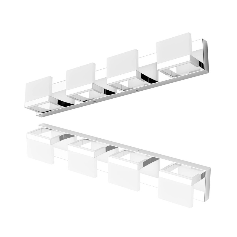 Tipace 4 Lights LED Modern Vanity Light Chrome Bathroom Lighting