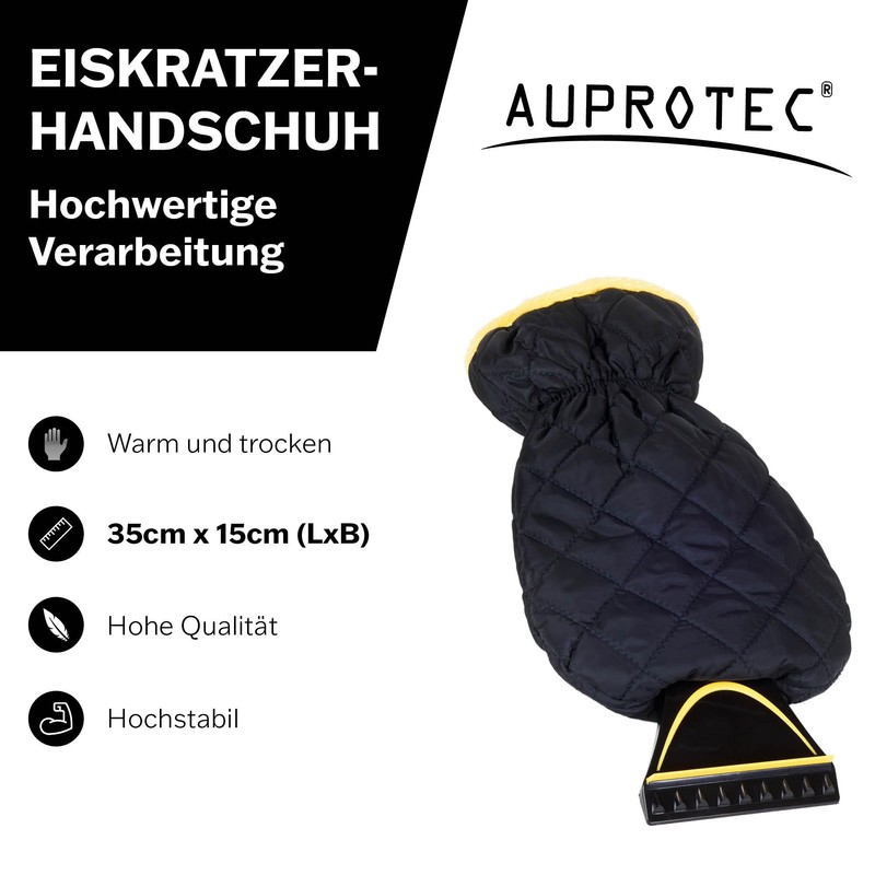 AUPROTEC Ice Scraper Lined with Glove, Warming Snow Scraper Car