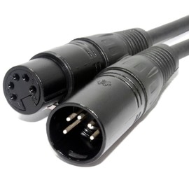 kenable Pulse DMX Spiral Shielded Insulated 5-Pin Male to Female Cable 1 m [1 Meter/1 m]