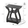FROMJBEST End Table with Charging Station, Side Table with USB
