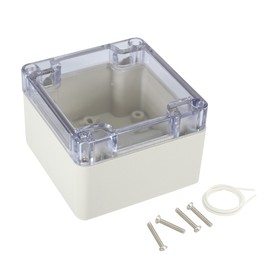 Awclub ABS Plastic Junction Box, Dustproof Waterproof IP65 Electrical Box - Universal Project Enclosure Grey, with PC Transparent/Clear Cover 3.3"x3.2"x2.2"(83mm x 81mm x 56mm)