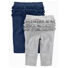 Simple Joys by Carter's Baby Girls' 4-Pack Pant, Coral Pink/Grey/Navy