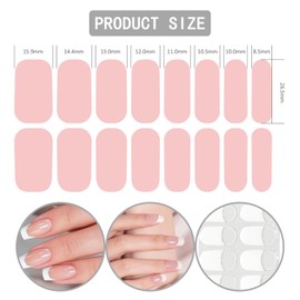 QGK 32 pcs UV Gel Strips, Classic French UV Gel Nagelfolie, Gellack Wraps für Nagel, Nagelfolie Selbstklebend, Gel Nail Stickers