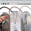 3 Pcs Bling Rhinestone Keychain Wristlet Bling Keychains Fancy Keychains